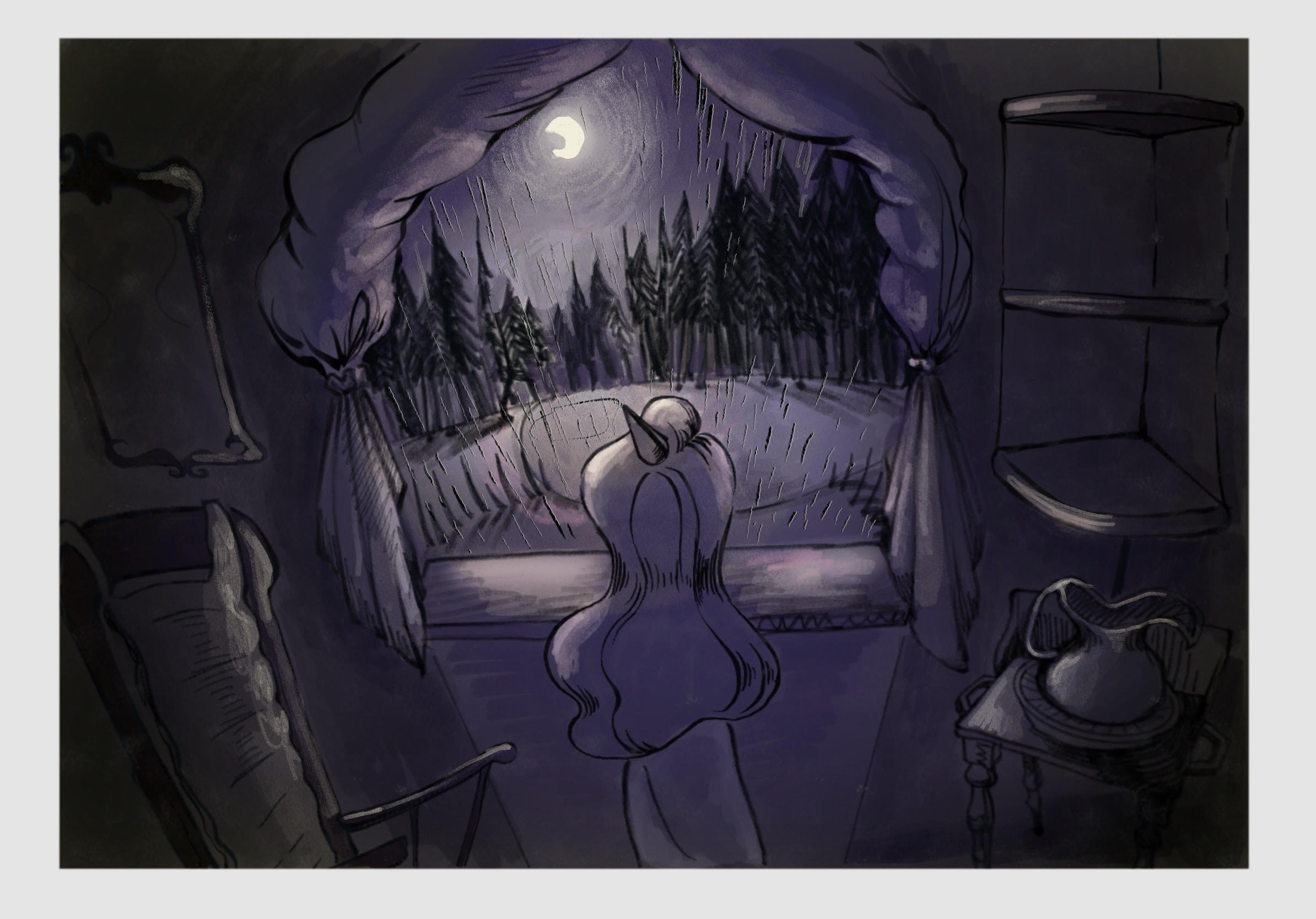 Nocturnal Valley – Lila room scene